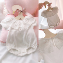 Baby girl one-piece clothes summer bag fart clothes summer romper princess fashion pajamas summer thin baby short sleeves