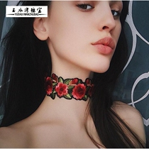 Net red necklace female short neckband neck jewelry embroidery collar irregular flower neck chain embroidery bundle neck chain