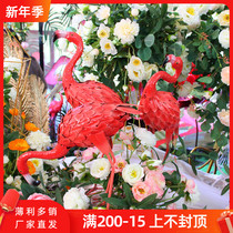 Mini wrought Flamingo ornaments wedding props mall window beautiful Chen Yingbin District table set up forest wedding decoration