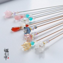 Small foam stick material package hairpin diy Agate glass Tianhe Stone Color-preserving copper watermelon crystal petals