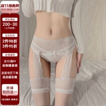 Yeyue Meow: Sexy Pure Desire Lace Sling One Open Socks Over-the-Knee Stockings Black Stockings Womens Pantyhose Women