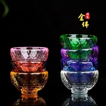 7-colour bowls 8cm for water glasses for the Buddhas cup 7 for the crystal water supply bowl Holy water glass oil lamp essential oil cup wholesale