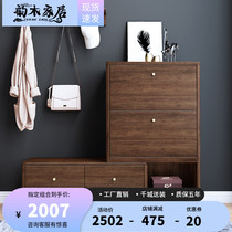Solid wood shoe cabinet porch cabinet home door large capacity shoe rack belt shoe stool simple modern balcony locker