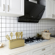 Kitchen Waterproof Oil Proof Wall Paper Self-Adhesive Wallpaper Toilet Tile Refurbished Stickers Thickened Bathroom Wall Sticker High Temperature Resistant