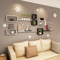 Wall shelf non-hole wall hanging film and television Wall creative Plaid partition TV background wall decoration frame wall cabinet