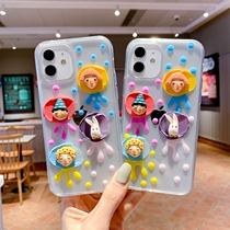 Apple 12 phone case iphone11 drop glue x red book xr cartoon xsmax stereo 7p new 8plus all-inclusive se2 personality mini transparent pro applicable I