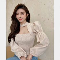 2020 New autumn Winter Womens Korean version of the Japanese edition of the Sweet Beauty Fugitive Princess Series Lantern Sleeve Square Shirt Blouses