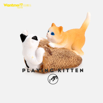 Play model children simulation cat animal model toys Japanese cute pet little flower cat playing cat
