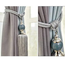 New non-perforated curtain strap simple modern tie rope Joker tassel hanging ear ornaments accessories European hanging ball