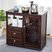Solid Wood mobile tea cabinet tea table kettle Integrated Household living room shelf small simple tea table side cabinet