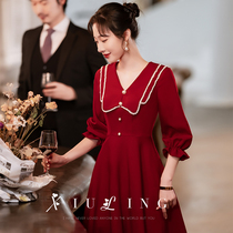 Pregnant woman toast to bridal gown 2022 new wine red normally can wear betrothed big code gown woman fat mm