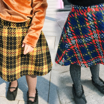 Pear small leisure girl skirt autumn and winter thick female baby new warm hair skirt E74Q1111