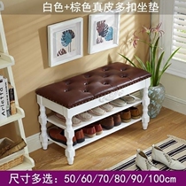 American Shoe Changing Bench Shoe Cabinet minimalist modern Living room Shoes Stool Doorway Solid Wood Storage Test Shoe Rack Sofa Short Stool