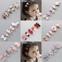Baby hairclip set female baby bag edge clip little girl bow hairpin hairband children crown Korean hair accessories