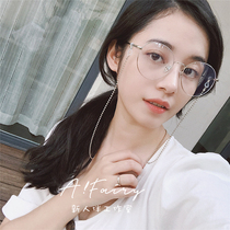 Anti-radiation glasses male anti-blue light no degree Cai Xukun same flat mirror female round frame myopia eyes retro tide