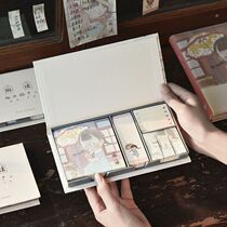 Student Stickers Hemp ball Post-it Notes for girls Cute cartoon N-time stickers Creative message Notes Boxed note Stickers