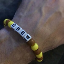 Drew Smiley letter men and women couples with the same trend brand Joker high-end jewelry accessories ball beaded bracelet