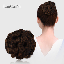 Flower bract head wig meatball hairclip grab clip simulation wig bag plate hair pull flower small ball floral headdress fluffy curls