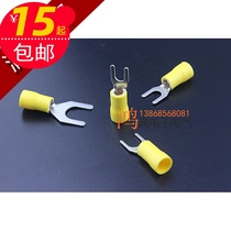 50 fork-shaped pre-insulated wire terminals vehicle connection grounding piece U-shaped cold-pressed connector SV5 5-8