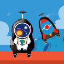 Click Child Pull Rod Suitcase Aluminum Alloy Suitcase Cute Days Girl Pull Rod Box Universal Wheel Male