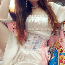 Annzley summer waist seal female decoration outside pink corset retro double steel bone Lolita belly