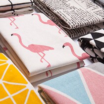 Net red cotton linen tablecloth ins Small fresh dormitory dining table cloth Fabric Girl heart desk table pad Tea table rectangular