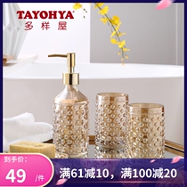TATayOhya DIVERSE HOUSE FLOW GOLD OVERFLOW Bathroom Kit Glass Soap Dish Soap Dish Lotion Tank Accessories Soaply