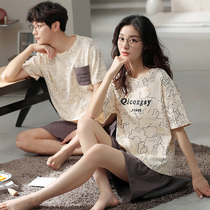 2 Sets Price Korean Version Short Sleeve Lovers Sleepwear Summer Pure Cotton Thin and Casual Minimalist Shorts Suit for men and women