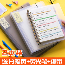 Cornell notebook A4 loose-leaf wrong question grid detachable student classroom notes grid small square 5r memory method notebook mind map large capacity 200 good-looking ancient