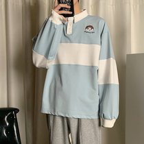 Bellanson Horse Long Sleeve Polo Shirt Male Les Handsome T Sweatshirt Loose Lovers Clothing Spring Clothing port Wind original Cebu Korean version