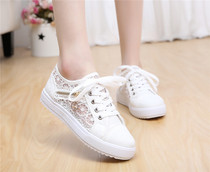 10-15 years old summer flat bottom womens shoes Korean version of hollow breathable Sports Net shoes 9 girls Big children junior high school students cool