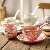 Japanese ceramic dishes and plates combination restaurant small table one person food tableware set single eating bowl chopsticks home