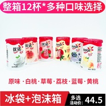 yoplait Unoyus yogurt original strawberry blueberry white peach yellow peach lychee raw milk 135g*12 cups