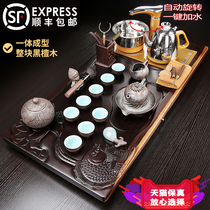 Ebony Wood tea tray tea set set fully automatic one home living room office high-end purple sand tea table