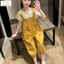 Girl Back Belts Pants Summer Fashion Trends Summer Clothes 2021 new Korean version CUHK children children casual loose pants