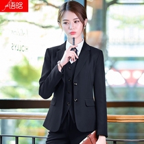 Black suit jacket female spring and autumn civil servant interview formal temperament business suit Hotel manager professional suit