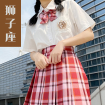  Leo original embroidery All-match Japanese jk shirt Womens college style inner short-sleeved shirt JK uniform top