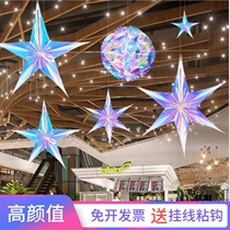 Jewelry store atmosphere Shopping mall decoration Decoration Ceiling pendant Aerial ceiling Birthday five-pointed star pendant Pendant