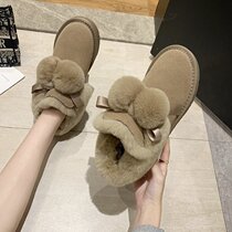 Snow boots womens winter plus velvet thickened warm short mid-tube cotton shoes non-slip soft flat mother shoes old Beijing cloth shoes