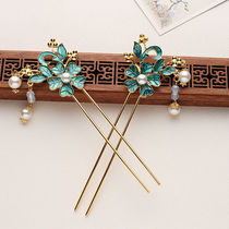 Spot Hanfu headdress full set of hairpin hairpin female tassel Super fairy burning blue step shake ancient style ancient clothing hair accessories accessories