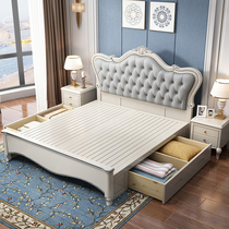 American light luxury solid wood bed 1 8 m double bed master bedroom with modern simplicity about 1 5 oak Eurostyle bed princess bed wedding bed