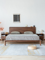 Nordic Day Style All Solid Wood Cherry Wood Bed Double Bed 1 8 m 2 m Master bedroom with light extravagant and dark walnut wood wedding bed
