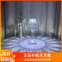 Net red identical crystal table lamp bedside bedroom small night light girl creative atmosphere lamp light and luxurious Nordic diamond table lamp