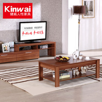 (Special clearance)Jianwei modern simple small apartment type telescopic TV cabinet Coffee table combination set Living room floor cabinet