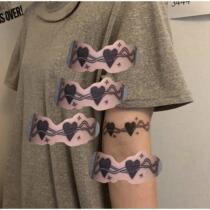 50 love bear cubs line tattoo stickers Heart to Heart Heart hand rope arm ring Korean fresh waterproof tattoo stickers