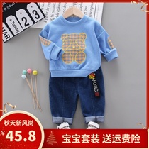 0-1-3-year-old childrens clothes mens baby autumn clothing and clothing two suits baby foreign air tide clothes for 4 and autumn