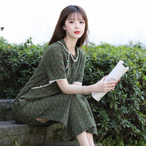 The Junya qipao 2022 The new young subsection is small and short sleeves to be slim and sweet and crushed cotton linen dress