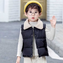 Autumn and Winter Childrens down cotton vest pockets small and medium-sized boys and womens cotton vest baby down cotton Z jacket inner and outer