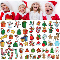 Christmas tattoo stickers snowman old Elk Christmas tree socks cartoon face stickers waterproof durable makeup stickers