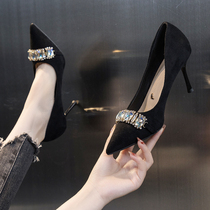 High heel shoe design feeling small crowdsourced Ehime 2022 New fine and pointed shallow mouth sexy spring autumn single shoes